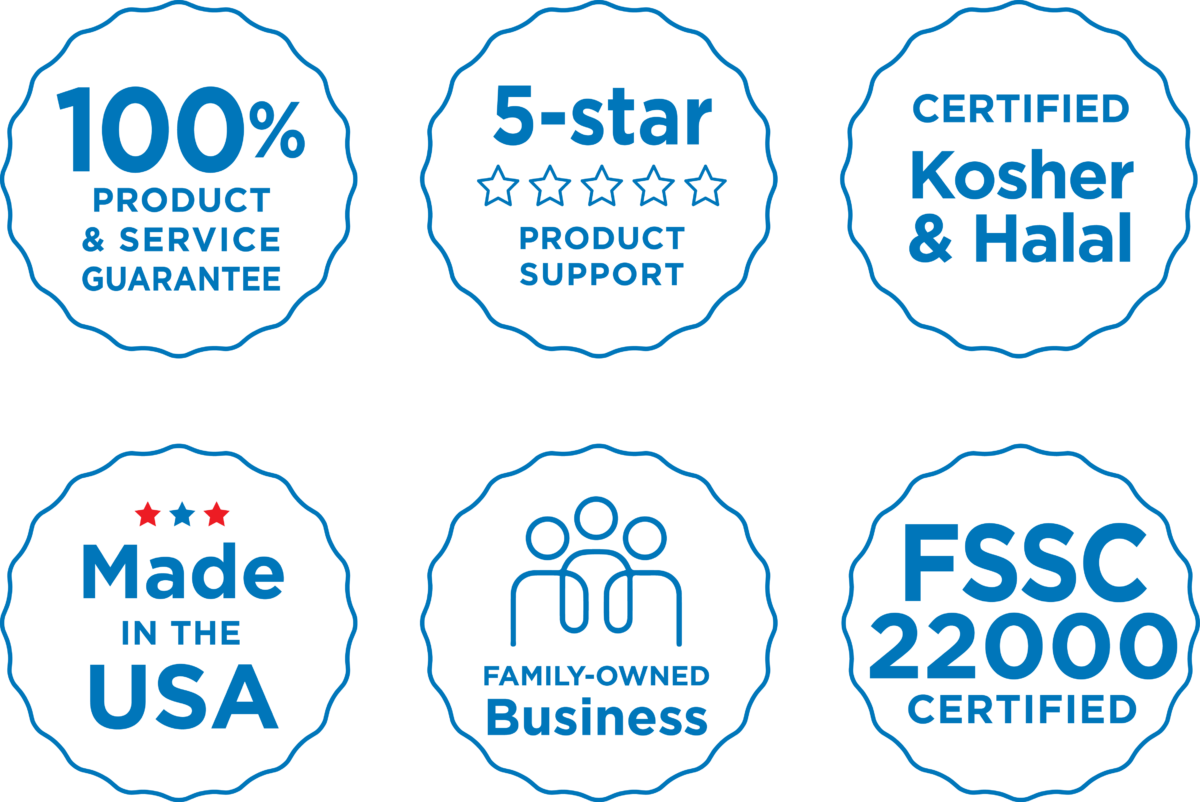 "JIFFY" Foodservice — 100% Product & Service Gurantee, 5-star Product Support, Certified Kosher & Halal, Made in the USA, Family-Owned Business, FSSC 22000 Certified