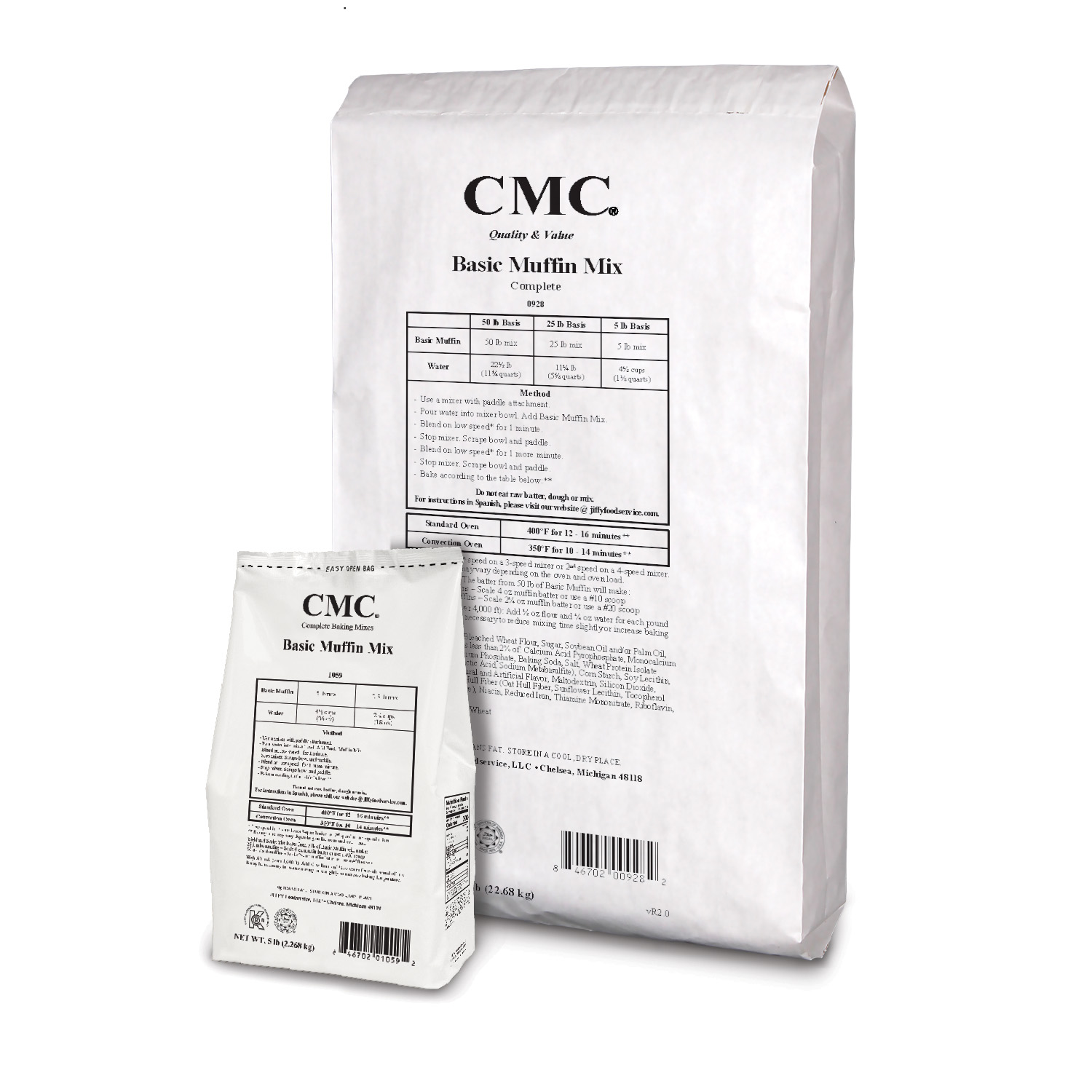 CMC Basic Muffin Mix 6/5 lb and 50 lb bags