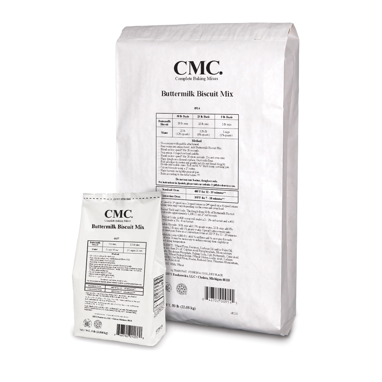 CMC Buttermilk Biscuit Mix 6/5 lb and 50 lb bags