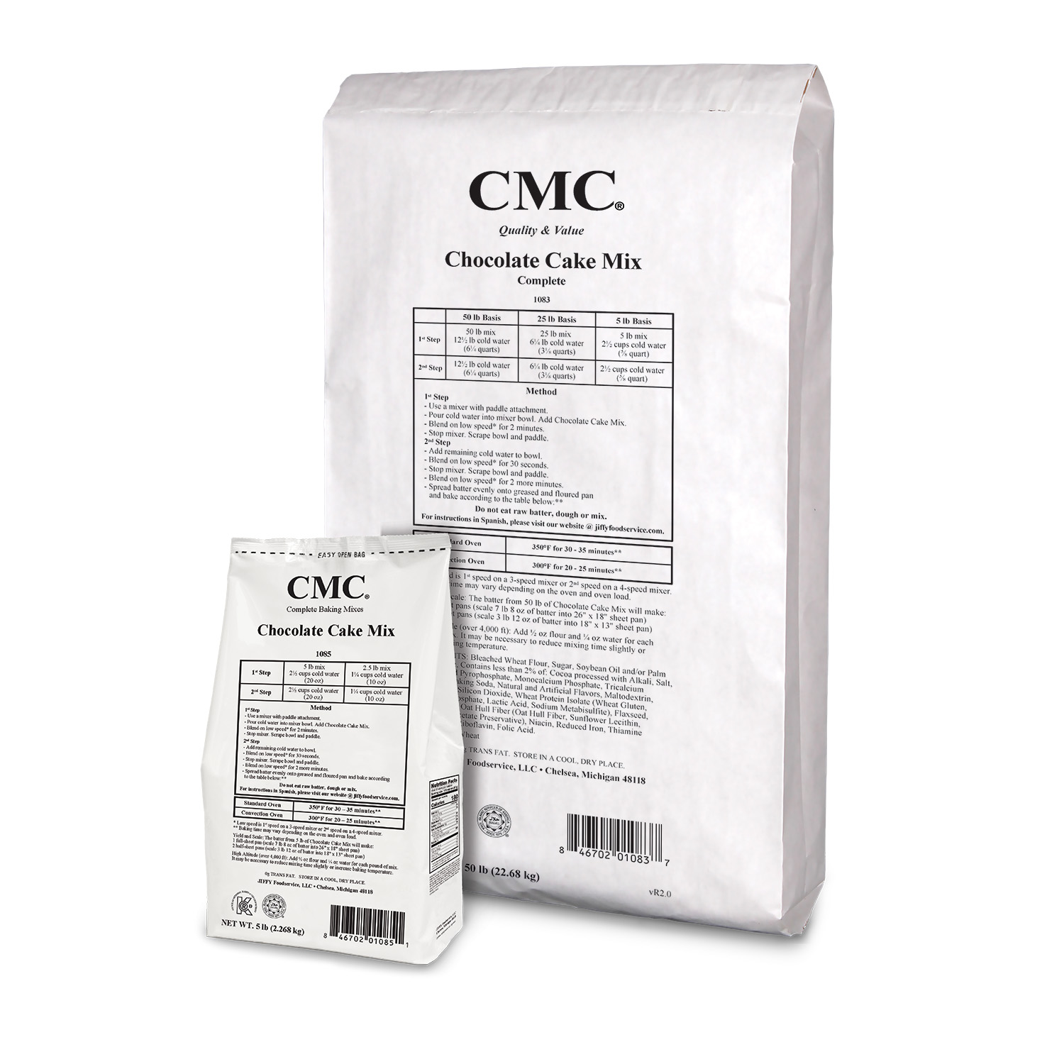 CMC Chocolate Cake Mix 6/5 lb and 50 lb bags