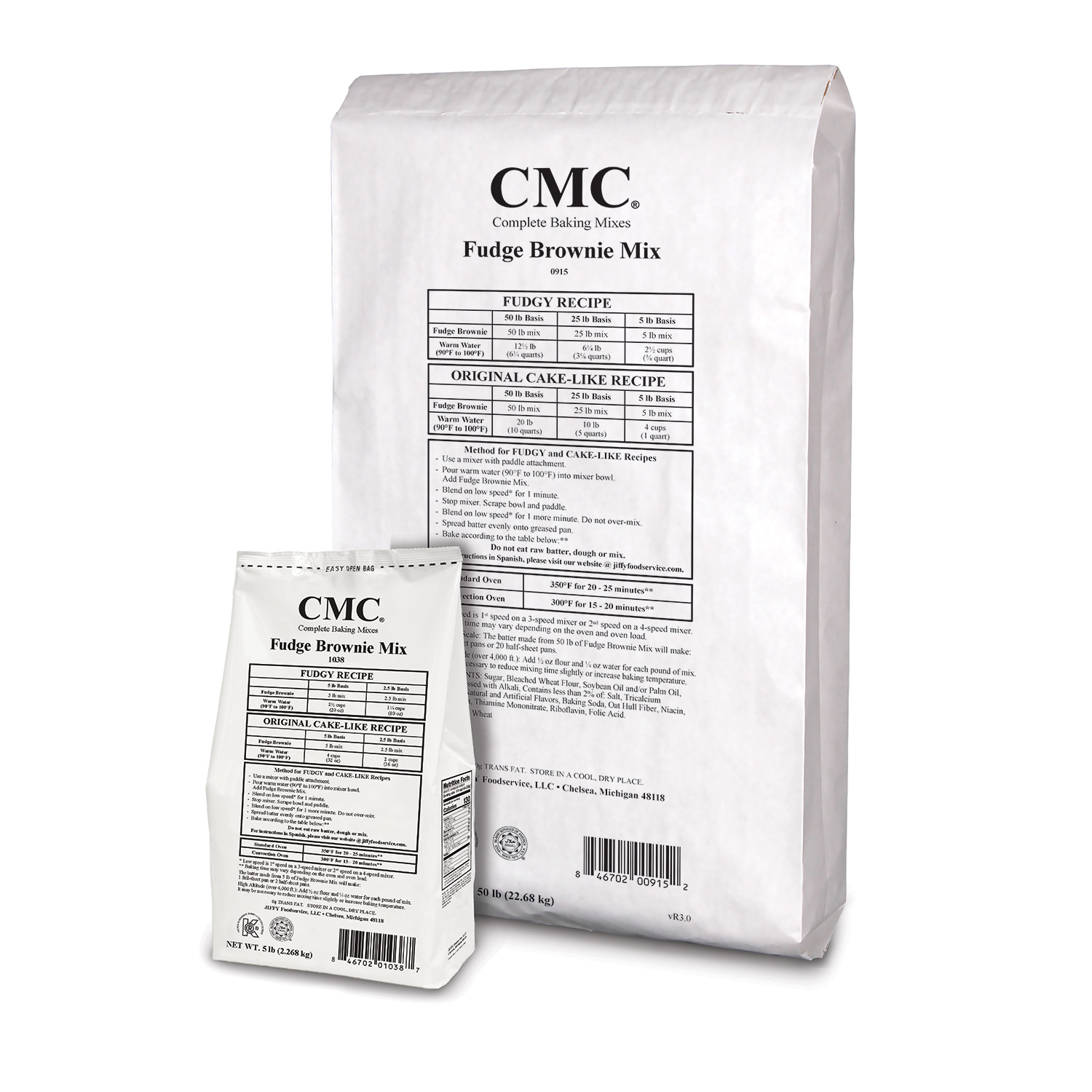 CMC Fudge Brownie Mix 6/5 lb and 50 lb bags