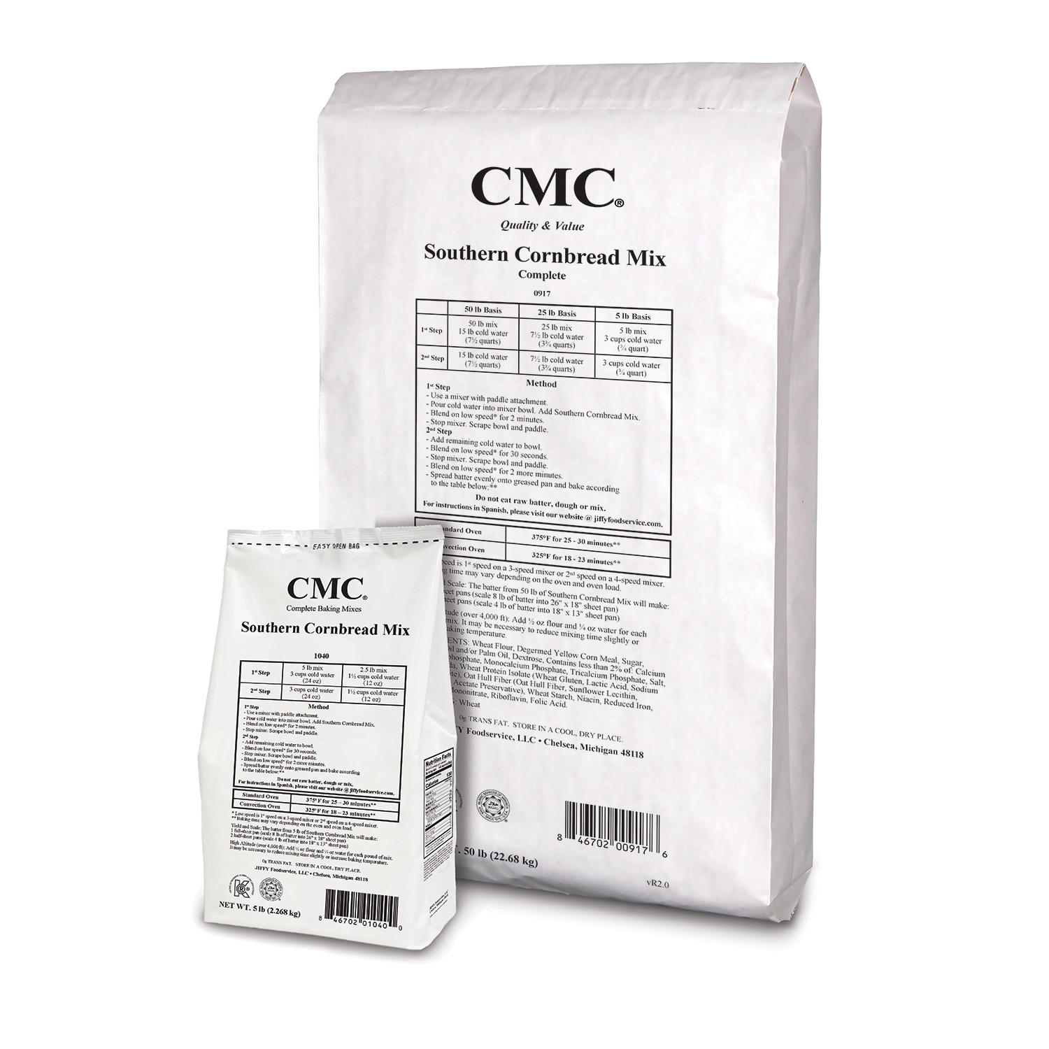 CMC Southern Cornbread Mix 6/5 lb and 50 lb bags