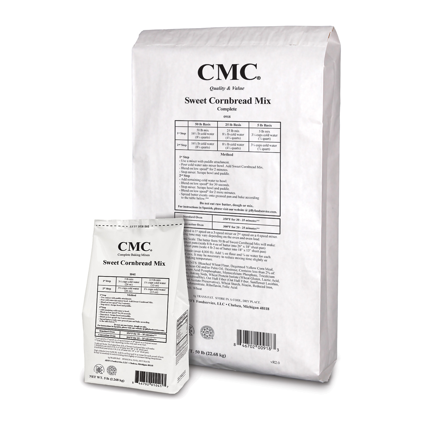 CMC Sweet Cornbread Mix 6/5 lb amd 50 lb bags