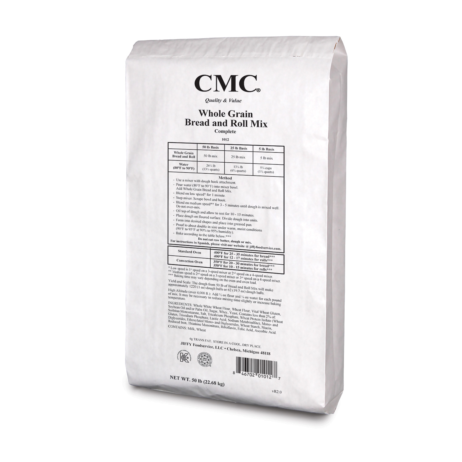 CMC Whole Grain Bread & Roll Mix 50 lb bag