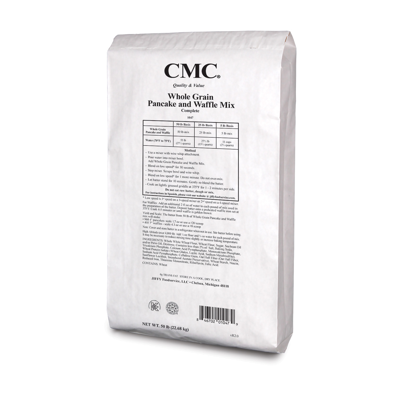 CMC Whole Grain Pancake & Waffle Mix 50 lb bag