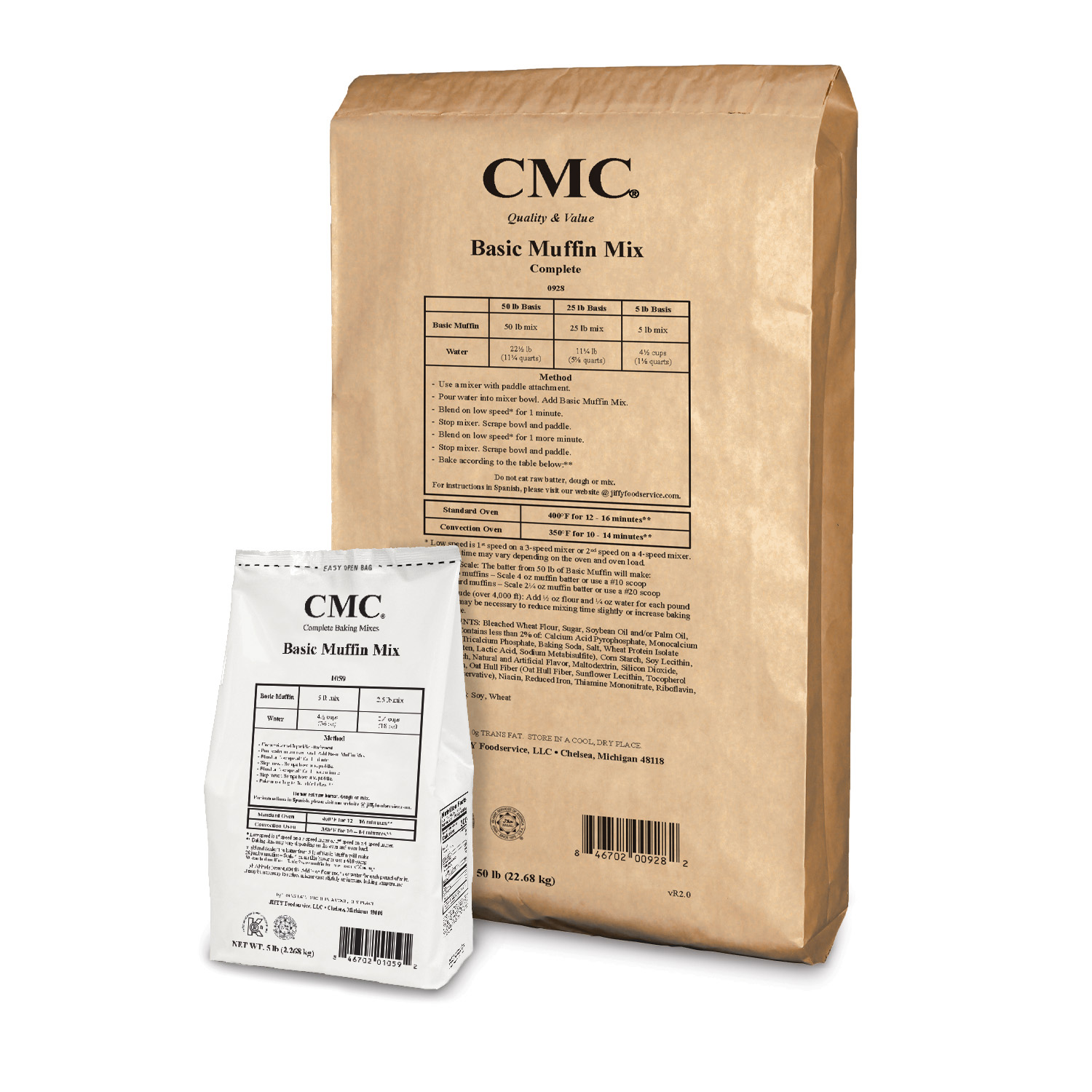 CMC_Basic_Muffin_Mix_5lb_50lb-1500px-KRAFT | "JIFFY" Foodservice CMC Basic Muffin Mix 6/5 lb and 50 lb bags