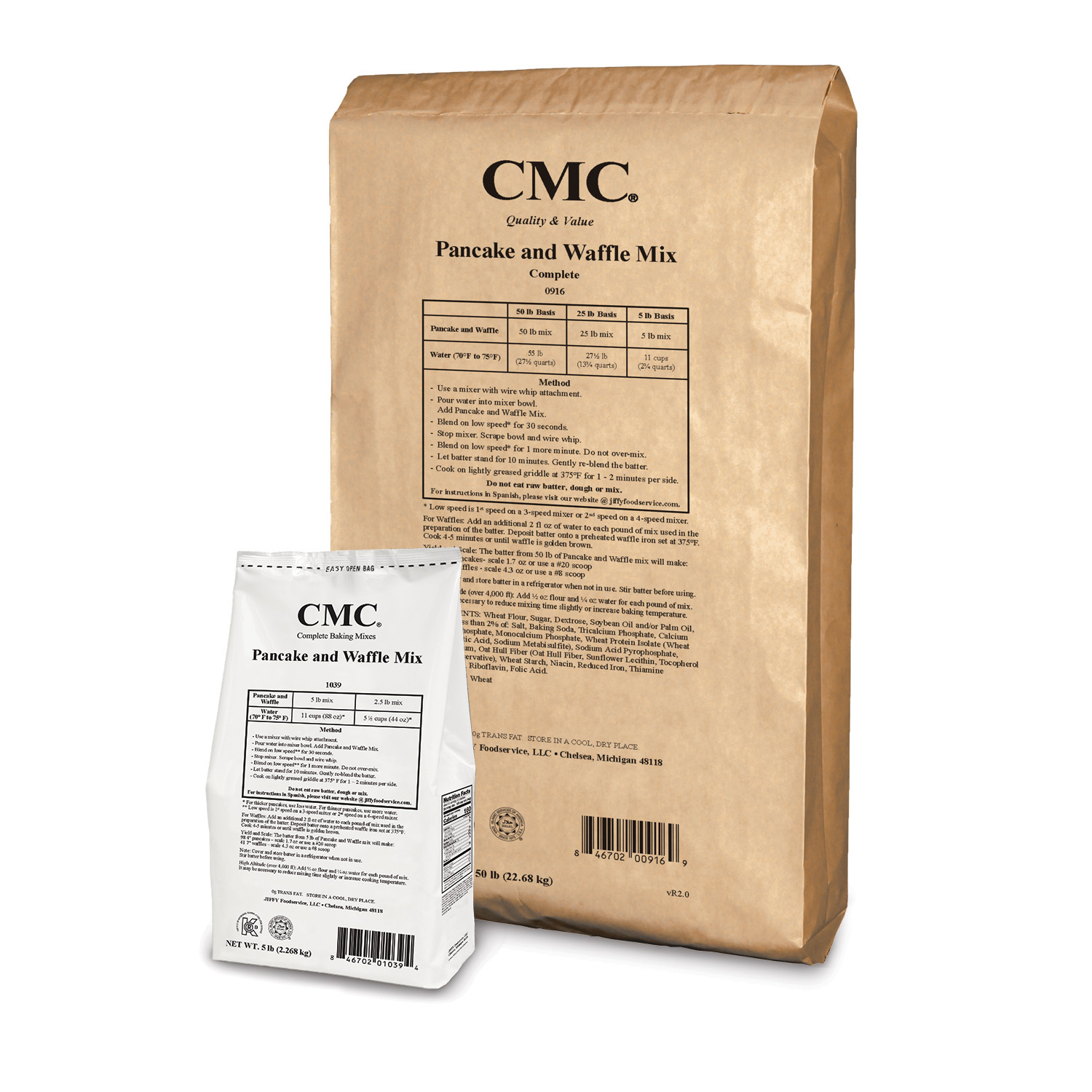 CMC_Pancake_and_Waffle_Mix_5lb_50lb-1500px-KRAFT | "JIFFY" Foodservice CMC Pancake & Waffle Mix 6/5 lb and 50 lb bags