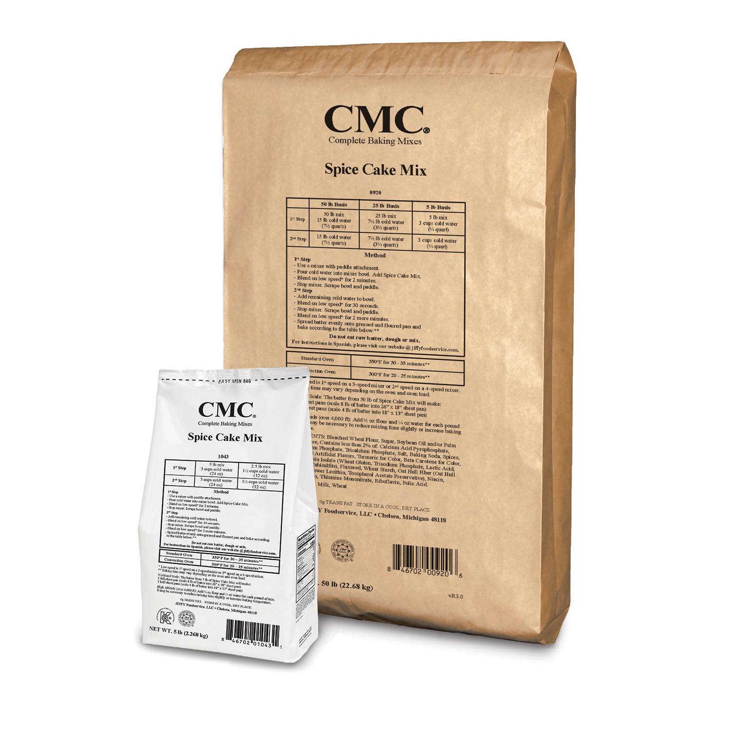 CMC_Spice_Cake_Mix_5lb_50lb-1500px-KRAFT | "JIFFY" Foodservice CMC Spice Cake Mix 6/5 lb and 50 lb bags